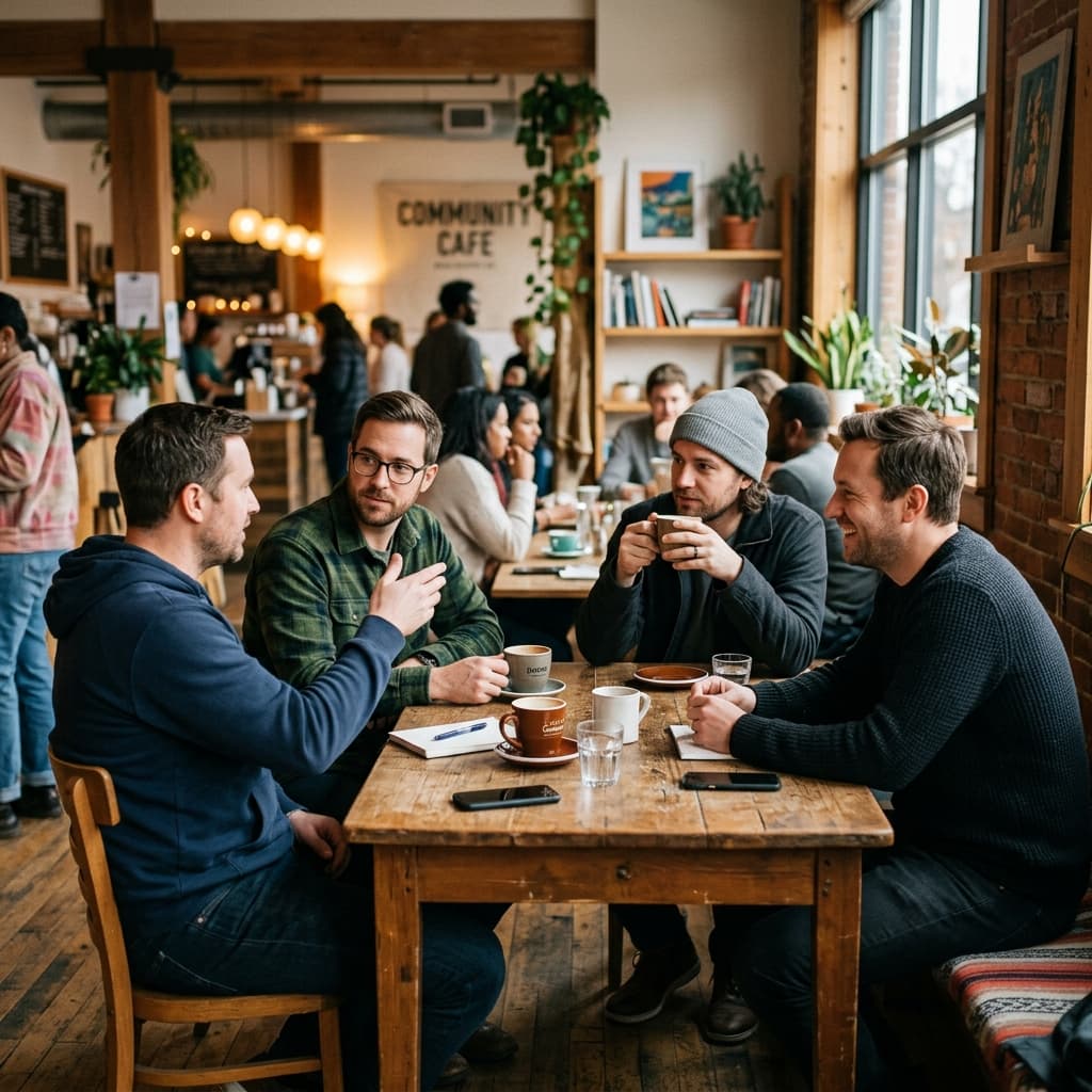 Men at a support group